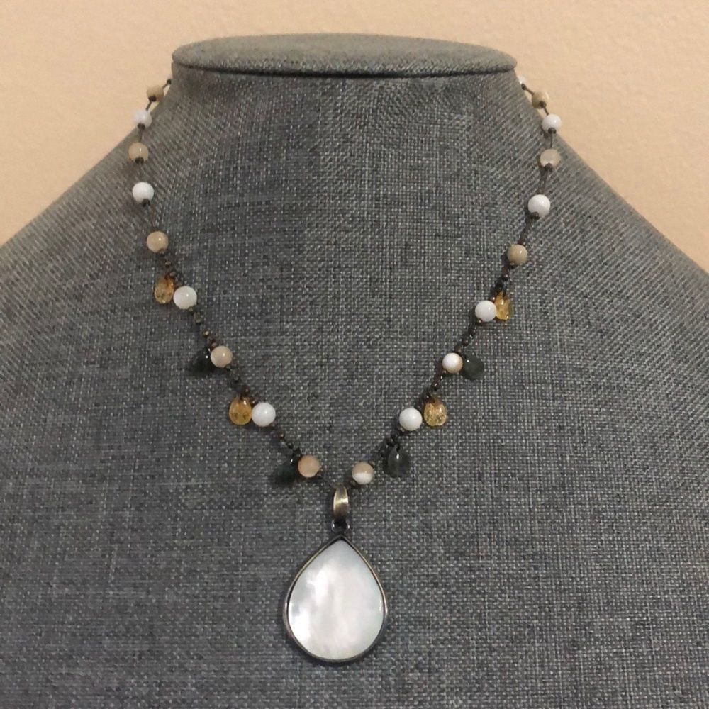 Monet Necklace with Glass & Shell Pendant Necklace